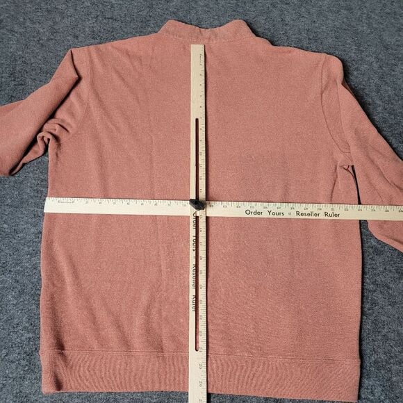Peter Millar Melange Tri Blend Mens Golf Pullover Size L Orange Fleece 1/4 Zip - Picture 7 of 9